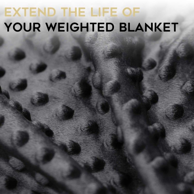 YnM Exclusive Cooling Rayon & Cozy Velvet Dual-Sided Cover for Weighted Blanket (60''x80'') - Light Grey - Image 4